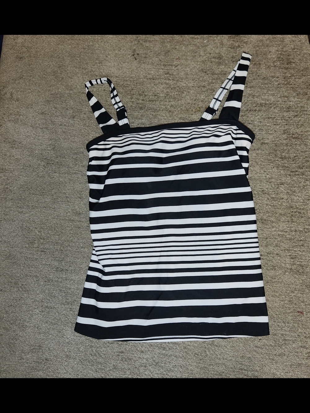 VENUS Black & White Striped Tank with Wide Straps